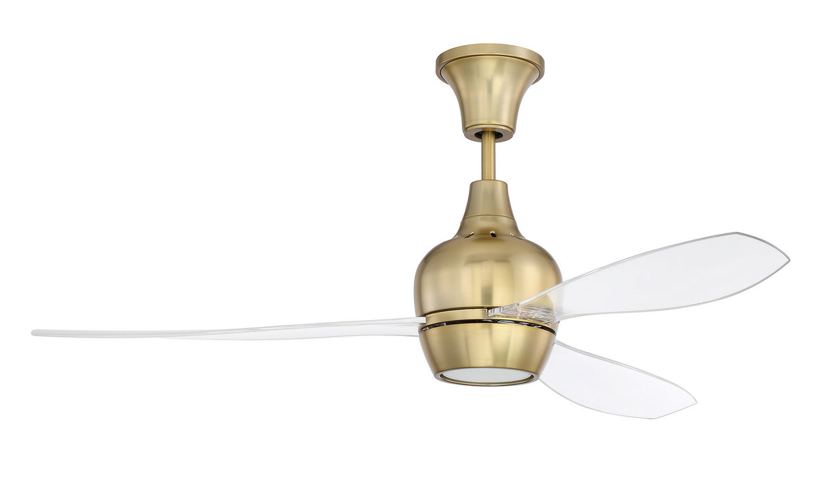 Bordeaux 1-Light Ceiling Fan in Satin Brass w/Clear Acrylic BLD.
