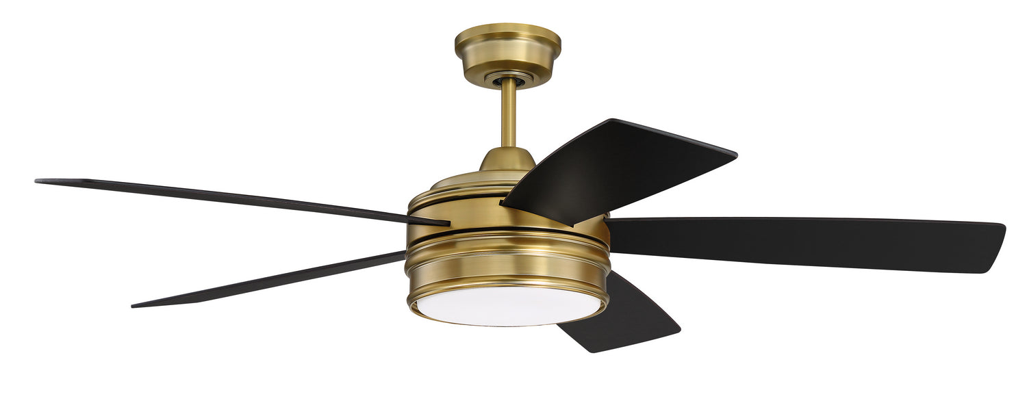 Braxton 1-Light Ceiling Fan in Satin Brass
