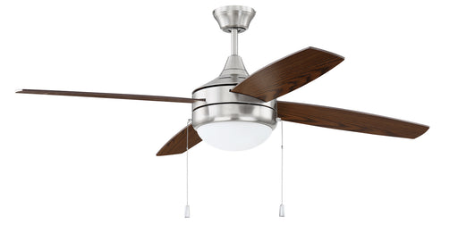 Phaze 4-Blade 2-Light Contractor Ceiling Fan in Brushed Polished Nickel from Craftmade, item number PHA52BNK4