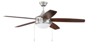 Phaze 5 Blade 2-Light Ceiling Fan in Brushed Polished Nickel w/Walnut BLD.