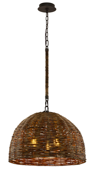 Huxley 3-Light Pendant in Tidepool Bronze with Natural Vine - Lamps Expo