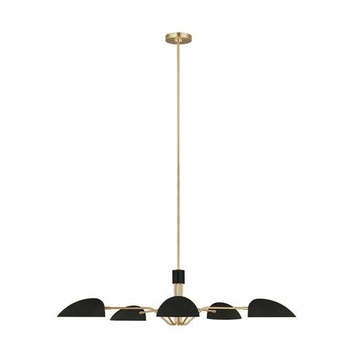 Jane 5-Light Single Tier Chandelier in Midnight Black/Burnished Brass - Lamps Expo