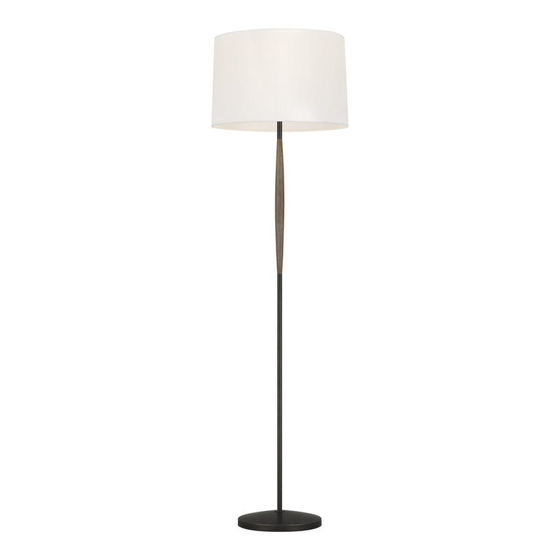 Ferrelli 1-Light Floor Lamp in Weathered Oak Wood/Aged Pewter - Lamps Expo