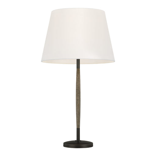 Ferrelli 1-Light Table Lamp in Weathered Oak Wood/Aged Pewter - Lamps Expo