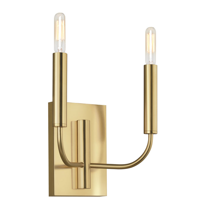 Brianna 2-Light Wall Sconce in Burnished Brass