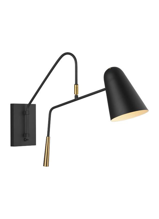 Simon 1-Light Wall Sconce in Midnight Black/Burnished Brass - Lamps Expo