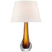 Christa One Light Table Lamp in Amber Glass