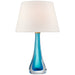 Christa One Light Table Lamp in Cerulean Blue Glass