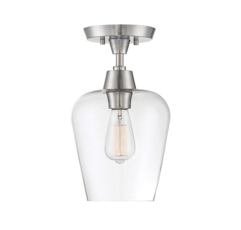 Octave 1-Light Semi-Flush in Satin Nickel