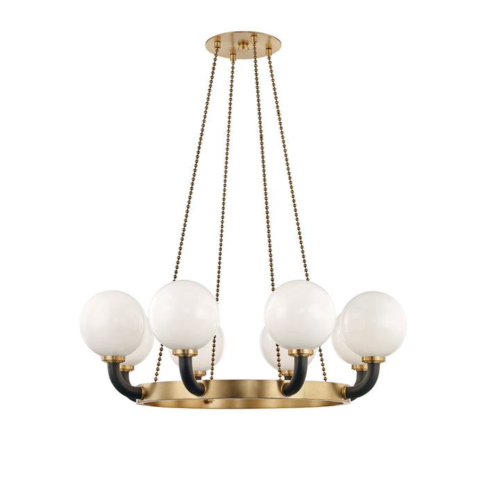 Werner 8 Light Pendant in Aged Brass/Black - Lamps Expo