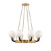 Werner 8 Light Pendant in Aged Brass/Black - Lamps Expo