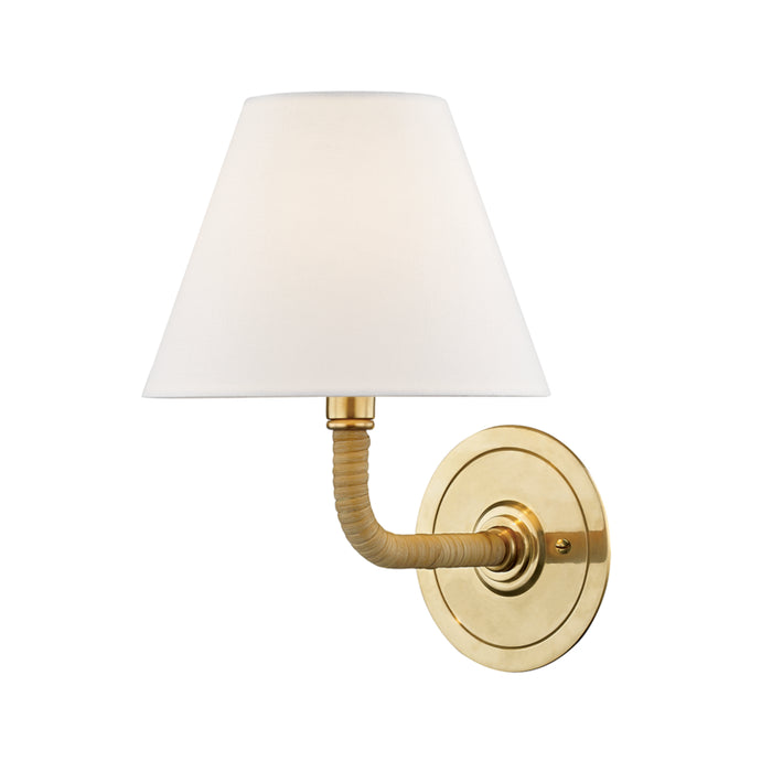 Curves No.1 1 Light Wall Sconce in Aged Brass