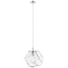 Boulder 1 Light pendant in Chrome Finish