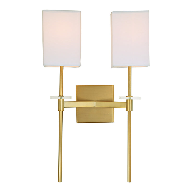 Marcus 2-Light Wall Scone in Satin Brass