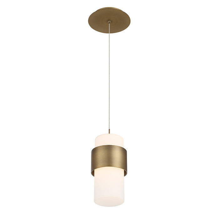 Banded LED Pendant in Aged Brass - Lamps Expo