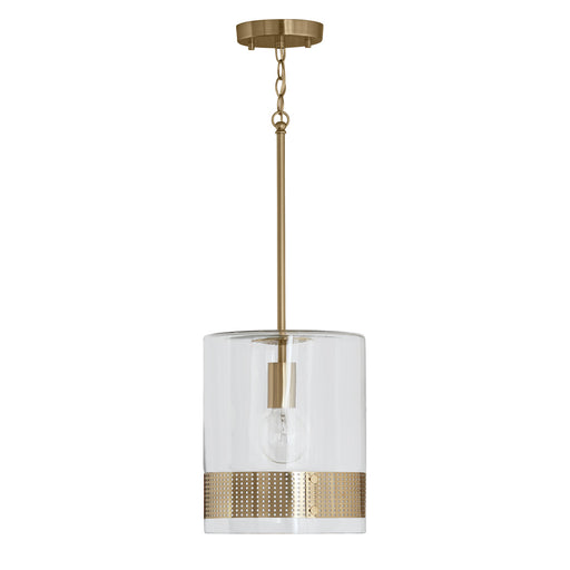 Marion One Light Pendant in Polished Brass