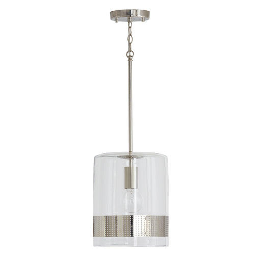 Marion One Light Pendant in Polished Nickel