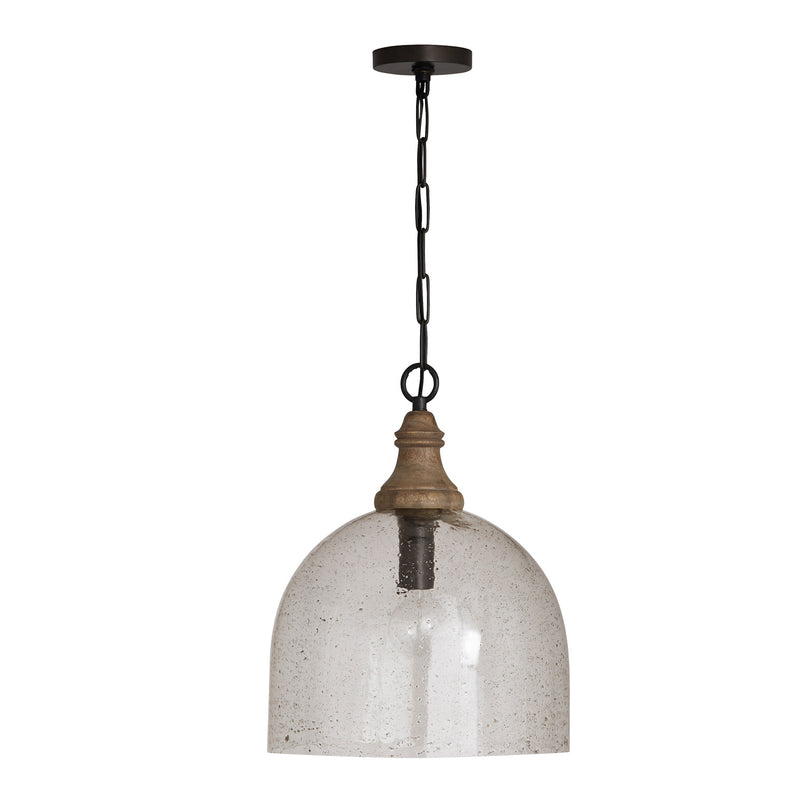 Inglewood One Light Pendant in Grey Wash and Dark Pewter