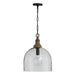 Inglewood One Light Pendant in Grey Wash and Dark Pewter
