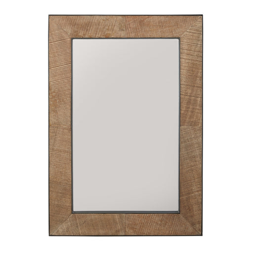 Mirror Mirror in Natural Rough Sawn Wood with Zinc Metal