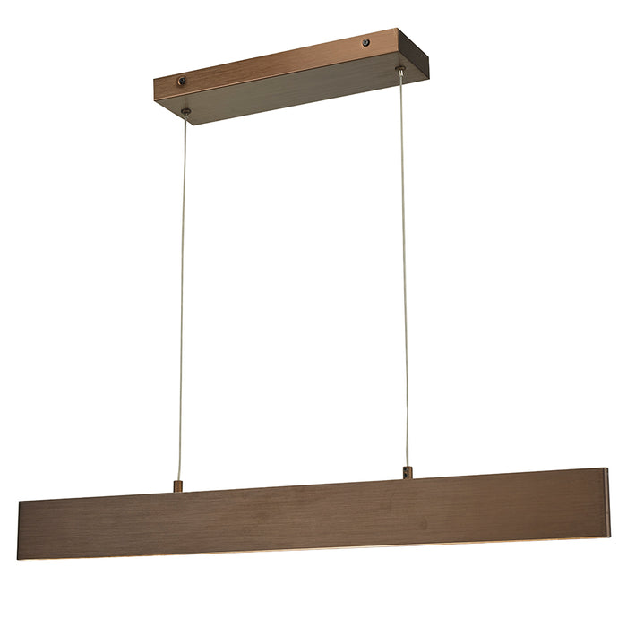 Slim 32" Cable Suspended LED Pendant in Brushed Bronze - Lamps Expo