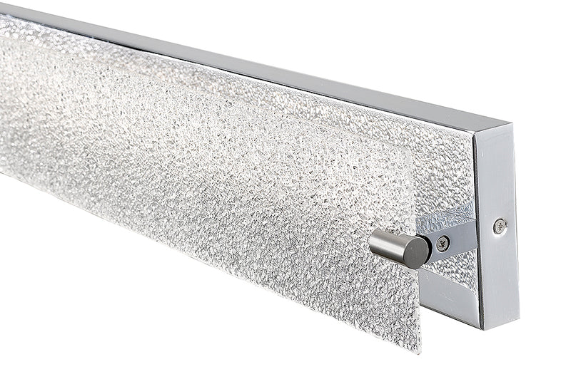 Blaze Flat Panel Water Glass LED Vanity Light in Chrome - Lamps Expo
