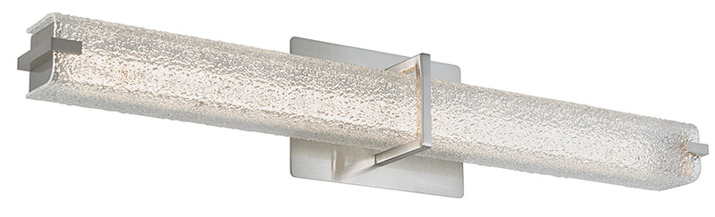 Squire Square Water Glass LED Vanity Light in Brushed Nickel - Lamps Expo