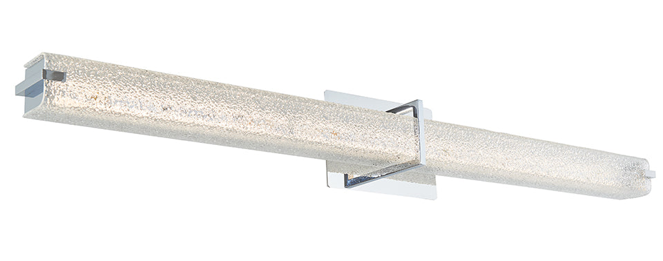 Squire Square Water Glass LED Vanity Light in Chrome - Lamps Expo