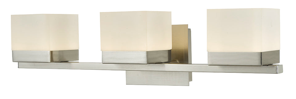 Cubic 3-Light Vanity Light in Brushed Nickel - Lamps Expo
