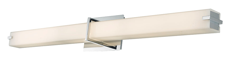 Squire 38" Vertical Or Horizontal Mount Square Glass Vanity Light in Chrome - Lamps Expo