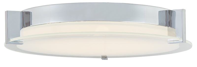 Matrix Flat Round Glass Low Profile Flush-Mount in Chrome - Lamps Expo