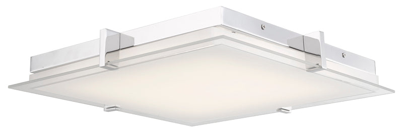Matrix Flat Square Glass Low Profile Flush-Mount in Chrome - Lamps Expo