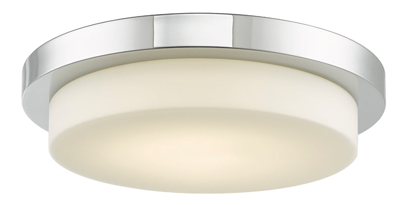 Step 16" Stepped Opal Glass Flush-Mount in Chrome - Lamps Expo