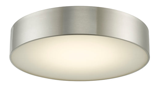 Bongo 16" Metal Cylinder And Frosted Glass Flush-Mount in Brushed Nickel - Lamps Expo