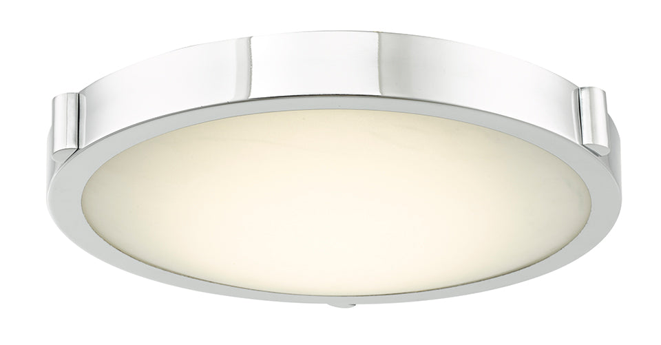 Halo 13" Low Profile Frosted Glass Flush-Mount in Chrome - Lamps Expo