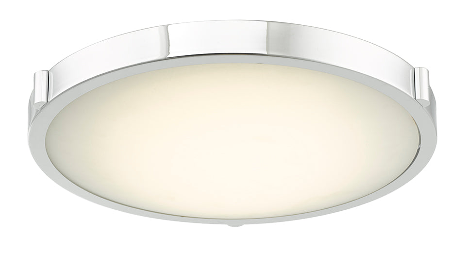 Halo 17" Low Profile Frosted Glass Flush-Mount in Chrome - Lamps Expo