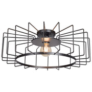 Wired 1-Light Horizontal Cage Flush Mount - Lamps Expo