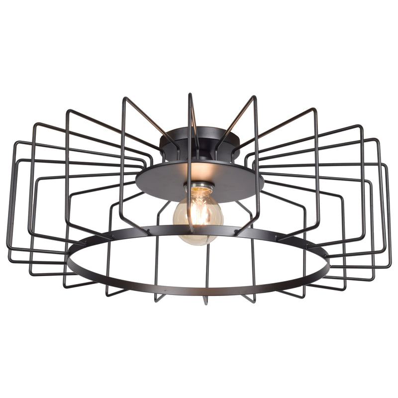 Wired 1-Light Horizontal Cage Flush Mount - Lamps Expo