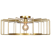 Wired 1-Light Horizontal Cage Flush Mount - Lamps Expo