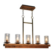 Legno Rustico 5-Light Island Light - Lamps Expo