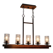 Legno Rustico 5-Light Island Light - Lamps Expo