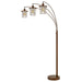 Silverton Arc Floor Lamp with Glass Shades (Edison Bulbs Included) in Rust - Lamps Expo