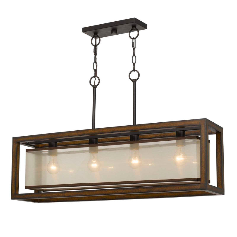 Uni-Pack 4-Light Chandelier in Wood - Lamps Expo
