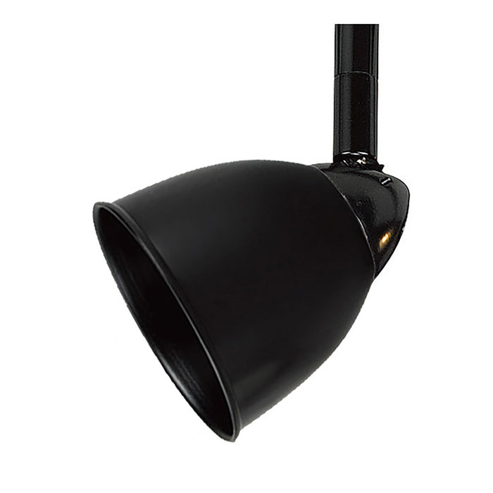 4 87" Tall Serpentine Track Head with Shade in Black with Cone Black Glass - Lamps Expo