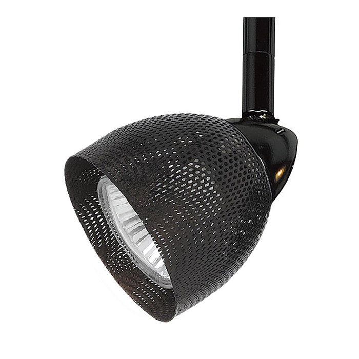 4 87" Tall Serpentine Track Head with Shade in Black with Mesh Black Glass - Lamps Expo