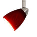 4 87" Tall Serpentine Track Head with Shade in Brushed Steel with Blood Red Glass - Lamps Expo