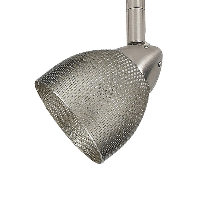 4 87" Tall Serpentine Track Head with Shade in Brushed Steel with Mesh Brushed Steel Glass - Lamps Expo