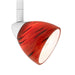 4 87" Tall Serpentine Track Head with Shade in White with Red Spot Glass - Lamps Expo