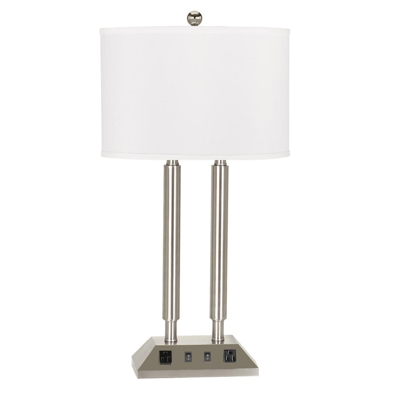 Uni-Pack 2-Light Table Lamp in Brushed Steel - Lamps Expo