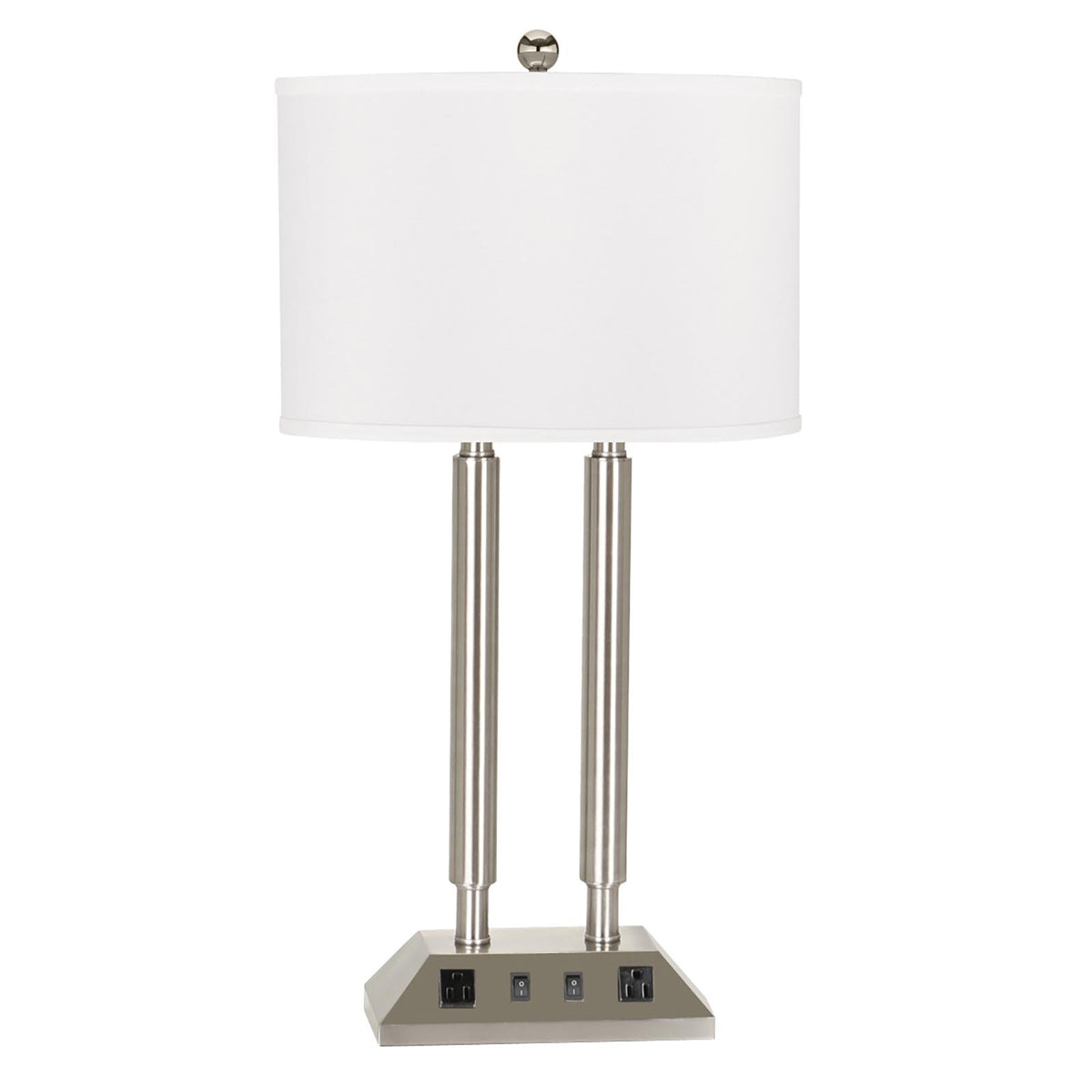 Uni-Pack 2-Light Table Lamp in Brushed Steel - Lamps Expo